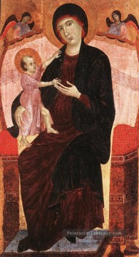 Gualino Madonna école siennoise Duccio Peinture à l'huile